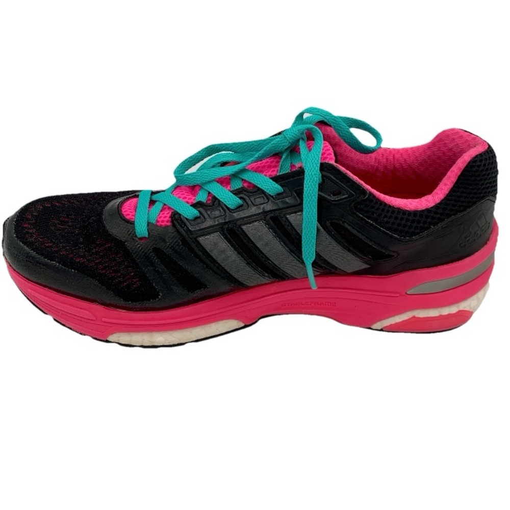 Adidas Supernova Boost Womens 8.5 Black Pink Turq Running Shoes Sneakers